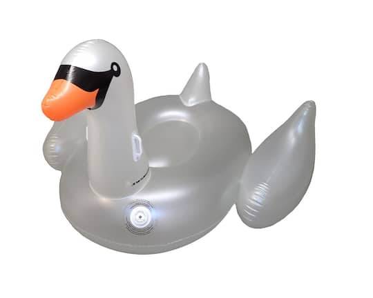 Swim Central Color Changing 75&#x22; Inflatable LED Swan Float Lounger